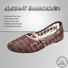 Floral Embroidery Mesh Ballet Flats