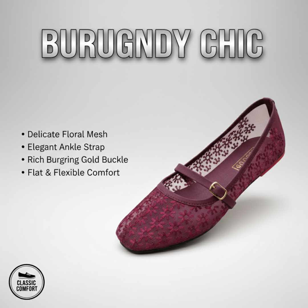 Espresso Floral Lace Mesh Flats