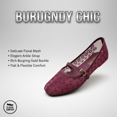 Espresso Floral Lace Mesh Flats