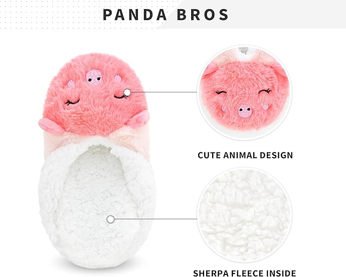 Panda Bros Womens Animal Thick & Warm Slipper Socks With Non Slip Grippers On Bottoms, Character House Shoes, Novelty Slippers for Ladies