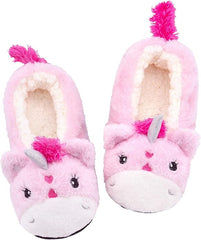 Cute Animal Unicorn Slippers | Rainbow Moose Elf Plush Home Slides | Fluffy Girls Gift Shoes