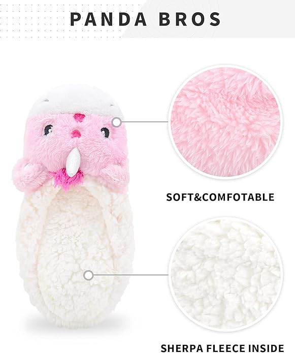 Cute Animal Unicorn Slippers | Rainbow Moose Elf Plush Home Slides | Fluffy Girls Gift Shoes