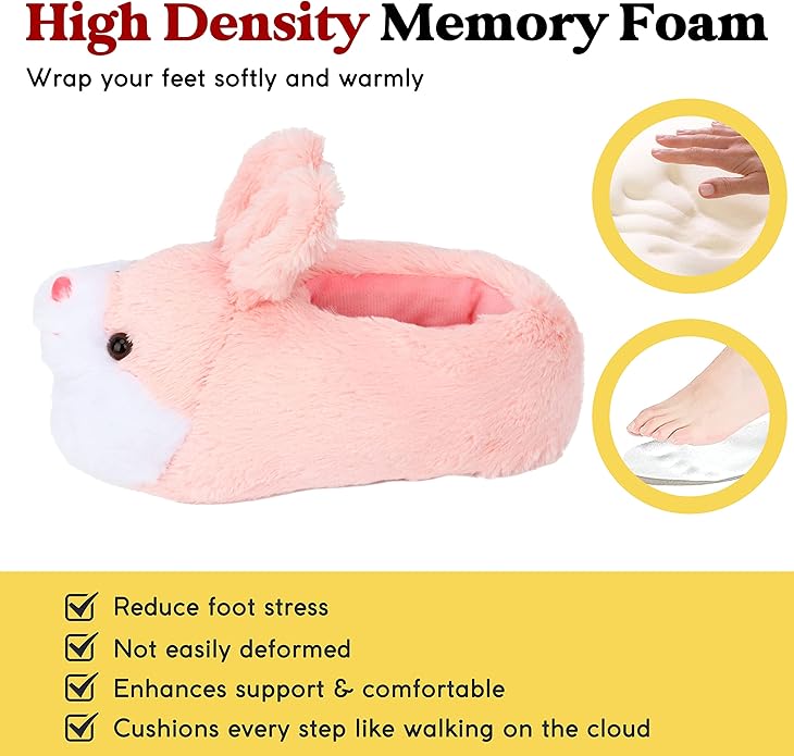 Cute Cartoon Animal Home Furry Slippers - Women's Warm Winter Slippers