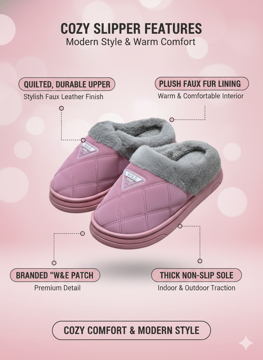 Eco-Foam Cozy Clog Slippers | Plush Lined Winter Wear | Slip-On Warm House Shoes