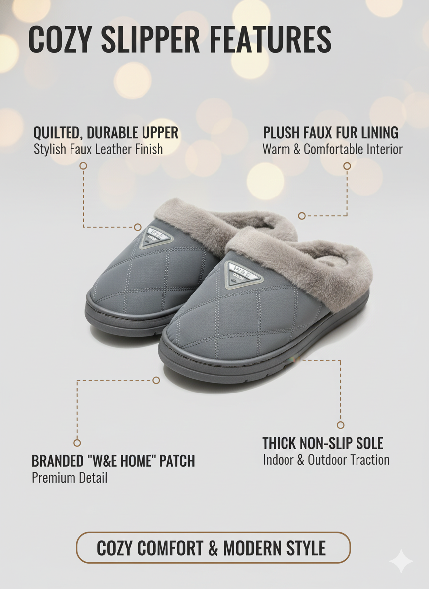 Eco-Foam Cozy Clog Slippers | Plush Lined Winter Wear | Slip-On Warm House Shoes