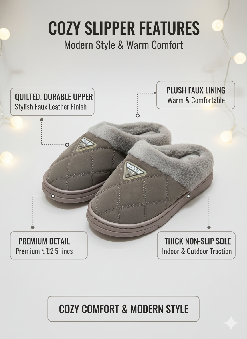 Eco-Foam Cozy Clog Slippers | Plush Lined Winter Wear | Slip-On Warm House Shoes