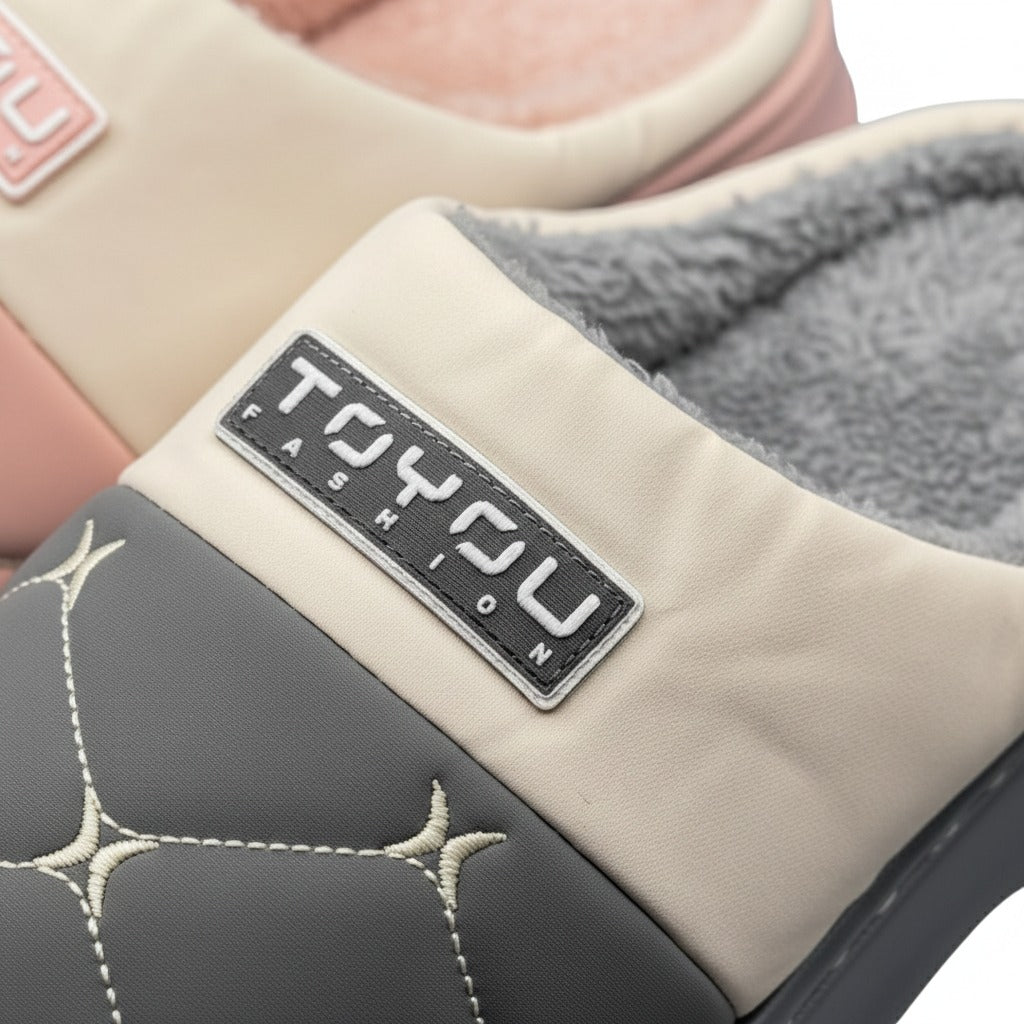 Nordic Quilt Comfort Slippers  Warm Winter Padded Indoor Shoes