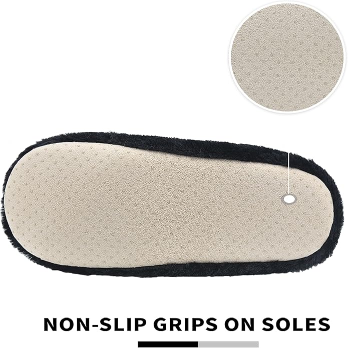 Panda Bros Slipper Socks With Non-Slip Grippers, Cute Fuzzy Warm Cat Animal House Slippers