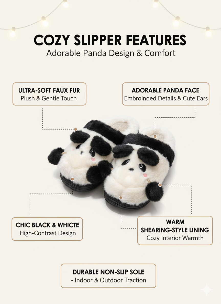 Plush Puppy Character Slippers | Warm Winter Indoor Shoes | 3D Puppy Face Cozy Slippers