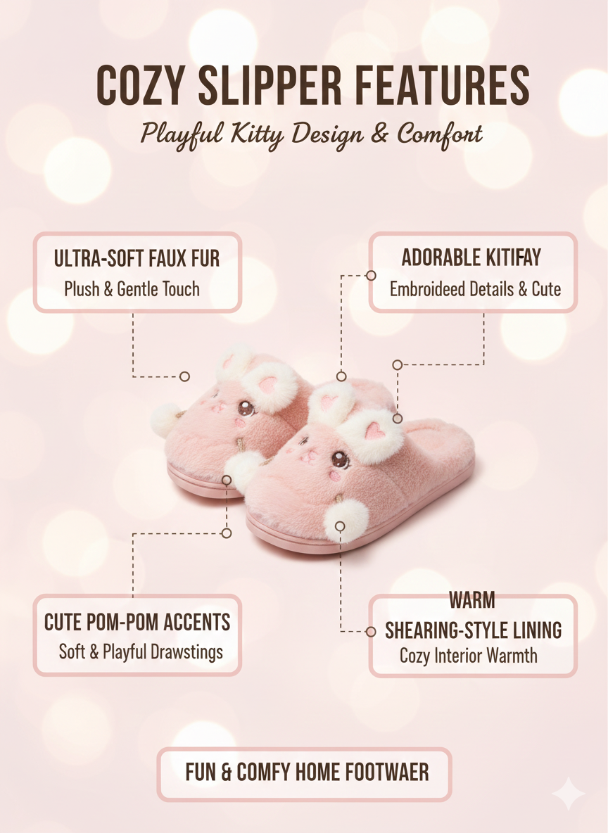 Plush Puppy Character Slippers | Warm Winter Indoor Shoes | 3D Puppy Face Cozy Slippers