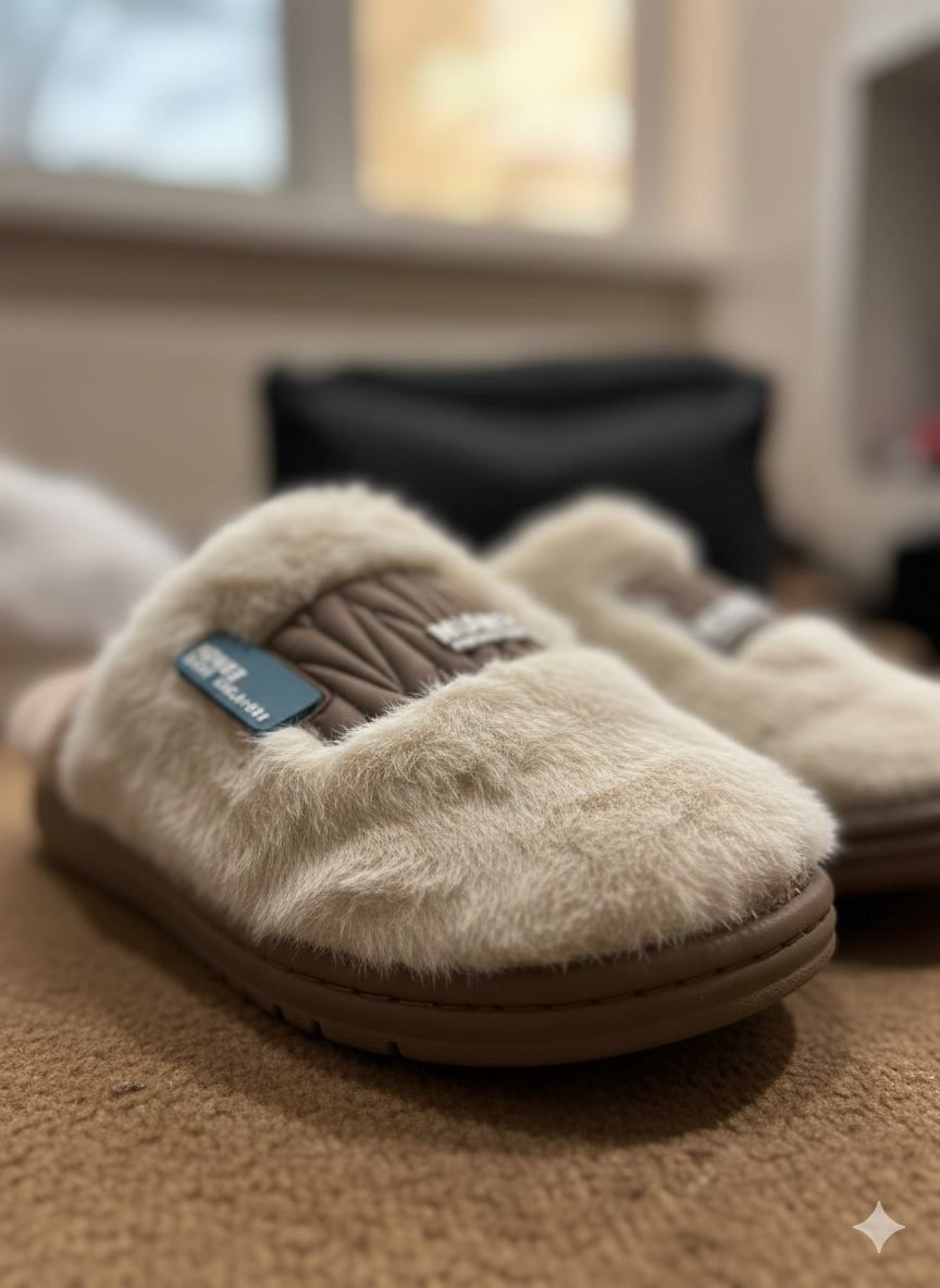 Soft Faux Furry Indoor Wear - Urban Plush Comfort Slippers