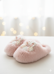 Sweet Fluffy Petal Plush Slippers | Warm Cozy Faux Fur Pastel Home Indoor Shoes