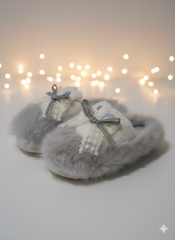 Sweet Fluffy Petal Plush Slippers | Warm Cozy Faux Fur Pastel Home Indoor Shoes