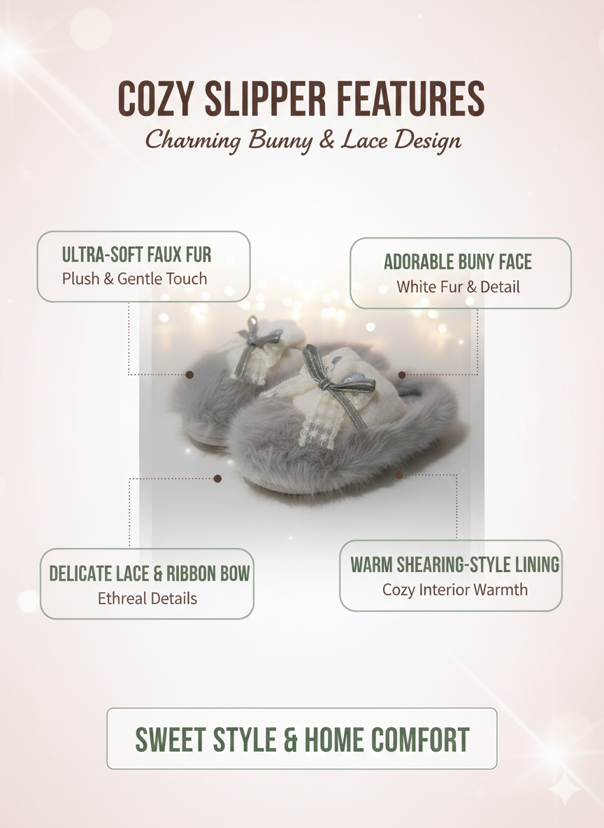 Sweet Fluffy Petal Plush Slippers | Warm Cozy Faux Fur Pastel Home Indoor Shoes