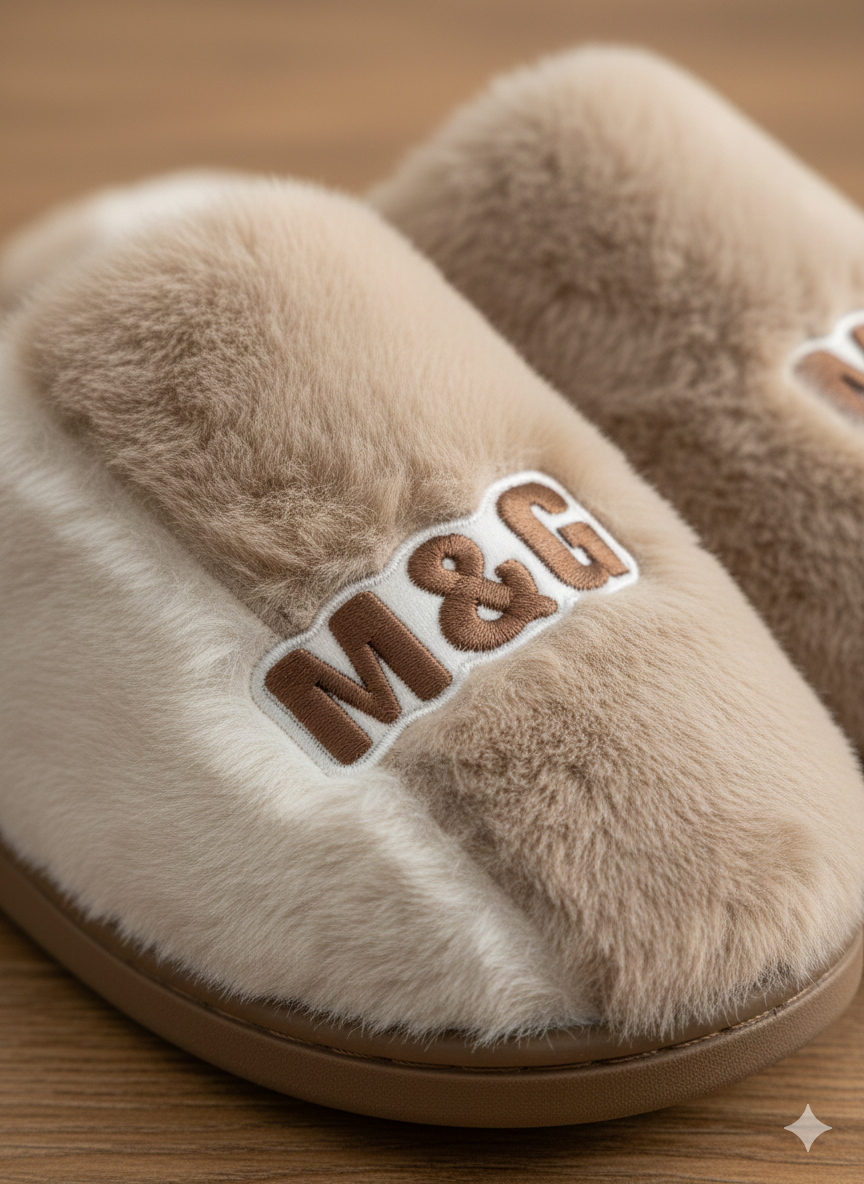 Two-Tone Cozy Soft Faux Fur Indoor Plush Slippers | Modern Black & White Comfort Slippers