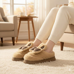 Fluffy Bunny Ear Slippers  Ultra-Soft Warm Winter Indoor Shoes