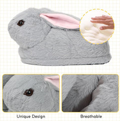 Women's Cute Bunny Animals Slippers Interesting Comfortable Furry Slippers Soft Plush Winter season Keep warm Home Slippers