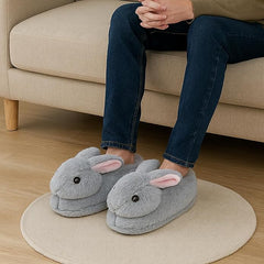 Women's Cute Bunny Animals Slippers Interesting Comfortable Furry Slippers Soft Plush Winter season Keep warm Home Slippers